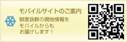 モバイルサイトのご案内 鮮度抜群の現地情報をモバイルからもお届けします!